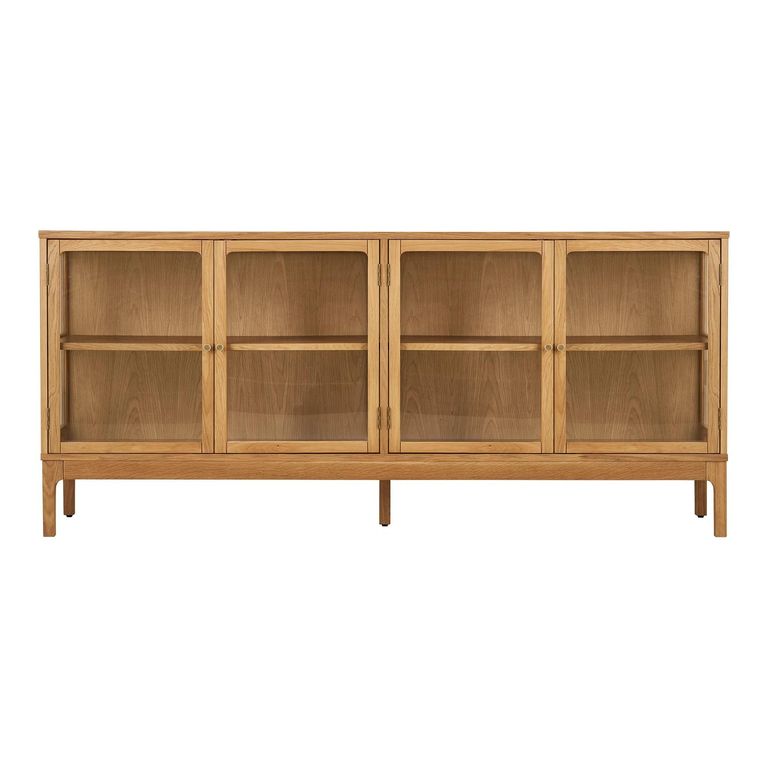 Zamora Sideboard - 4 Door - Large - Natural - Glass and Oak