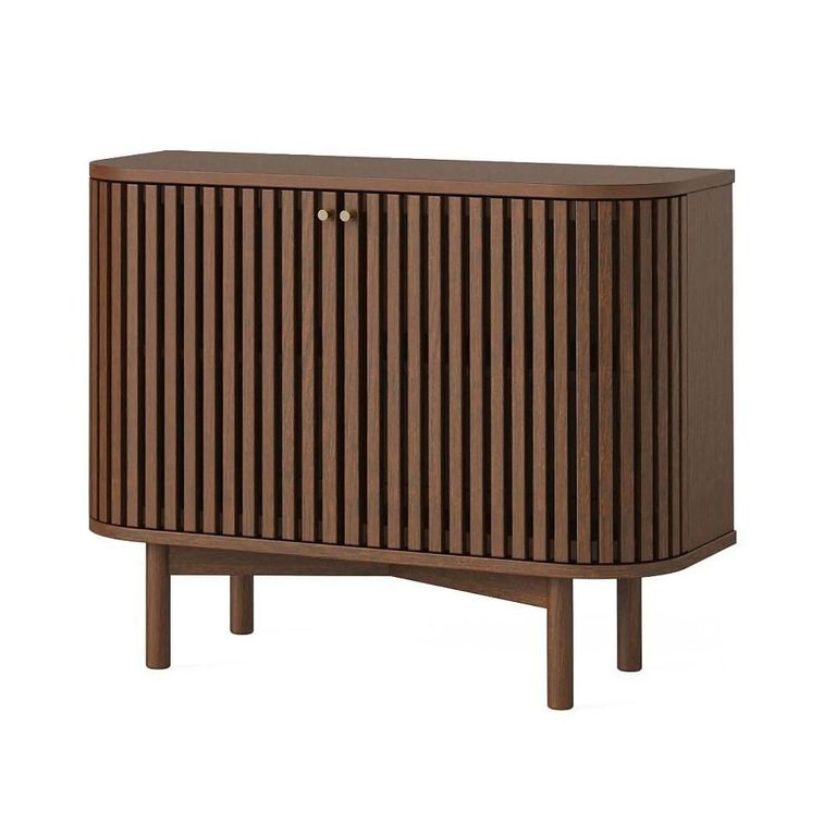 Clearance - Soho Sideboard - 2 Door - Slatted Small - Dark Oak - FSS17484