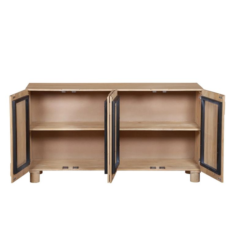 Austin Sideboard - 4 Door - 150cm - Medium - Fluted - Natural - Mango Wood