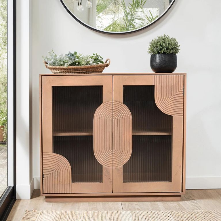 Indus Sideboard - 2 Door - 95cm - Compact - Pale Taupe - Mango Wood