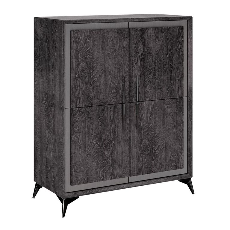 Krystal Italian Midi Sideboard - 4 Door - 121cm - Medium - Medblue Birch Gloss