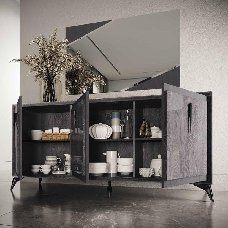 Krystal Italian Sideboard - 3 Door - 190cm - Extra Large - Medblue Birch Gloss