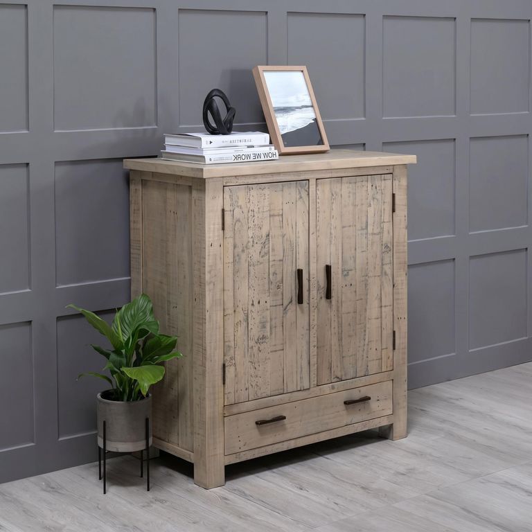 Reclaimed Pine 95cm 2 Door Small Sideboard