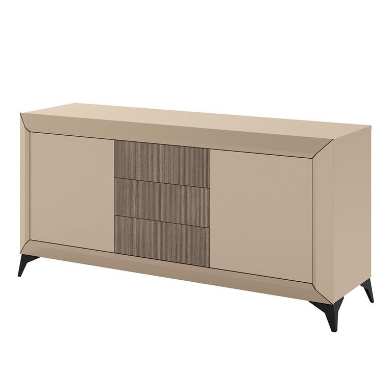 Prestige Italian Sideboard - 2 Door 3 Drawer - 192cm - Extra Large - Urban Velvet and Rich Tobacco