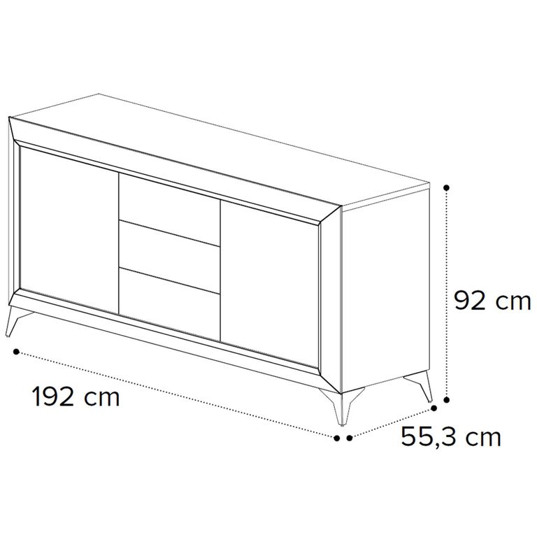 Prestige Italian Sideboard - 2 Door 3 Drawer - 192cm - Extra Large - Urban Velvet and Rich Tobacco