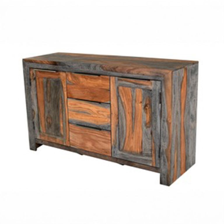 Cube Goa Petite Sideboard - 2 Door - 3 Drawer - 120cm - Rustic Sheesham