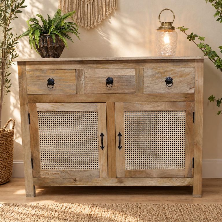 Acacia Wood 120cm 2 Door Small Sideboard