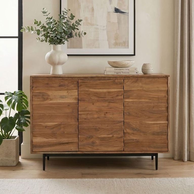 Woodland Natural Acacia Wood 145cm 3 Door Medium Sideboard