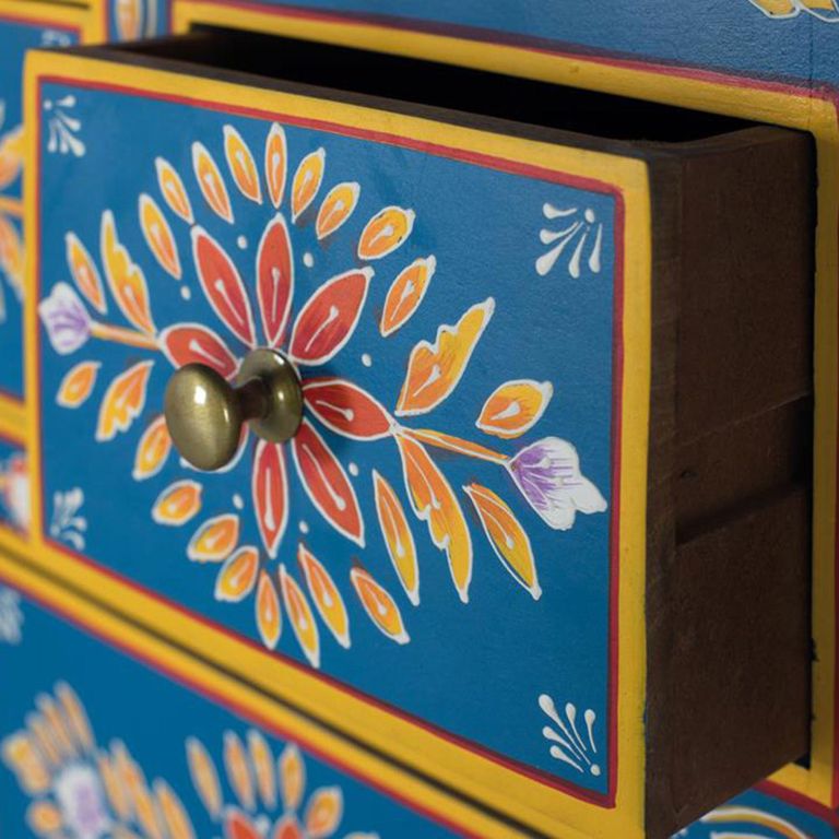 Ancona Highboard - Blue Mango Wood - Painted - 2 Door - Medium