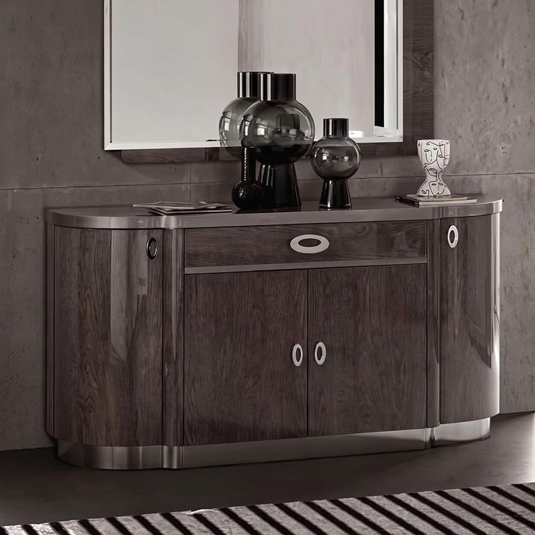 Armonia Italian Silver Birch 4 Door 1 Drawer Large Buffet Sideboard