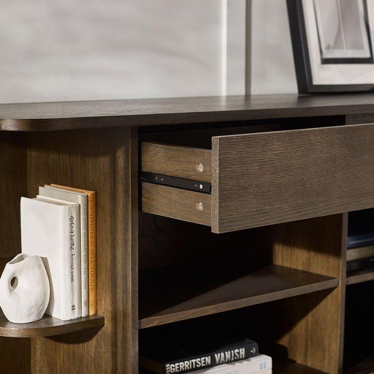 Arya Ribbed Dark Oak Large Sideboard - 160cm - 2 Door