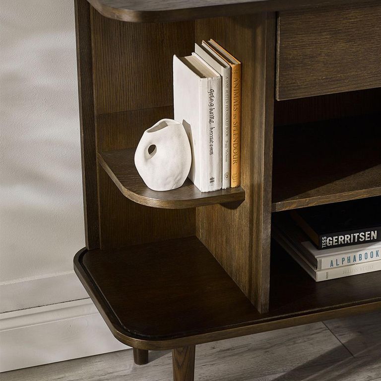 Arya Ribbed Dark Oak Large Sideboard - 160cm - 2 Door