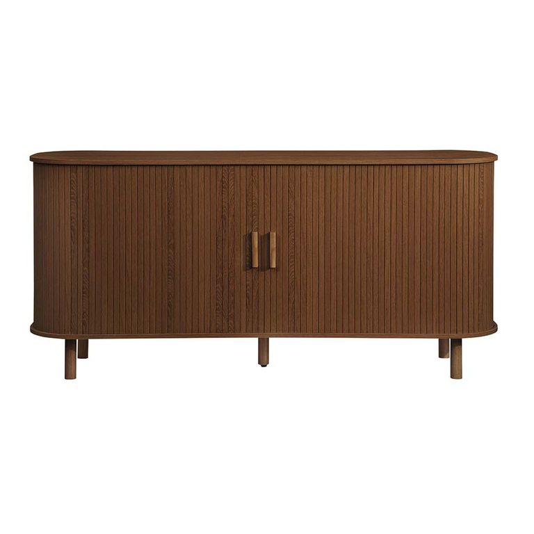 Axel Large Curved Sideboard - 160cm - 2 Door - Walnut Fluted