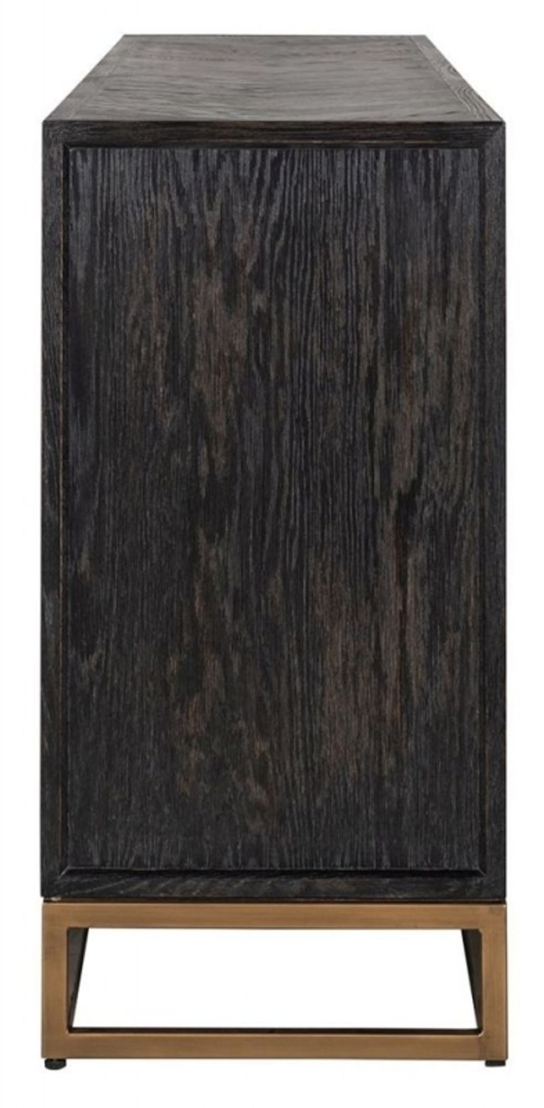 Blackbone Black and Brass 4 Door Extra Large Sideboard - 225cm