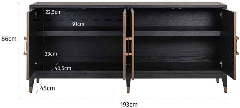 Bloomingville Shagreen Extra Large 4 Door Sideboard