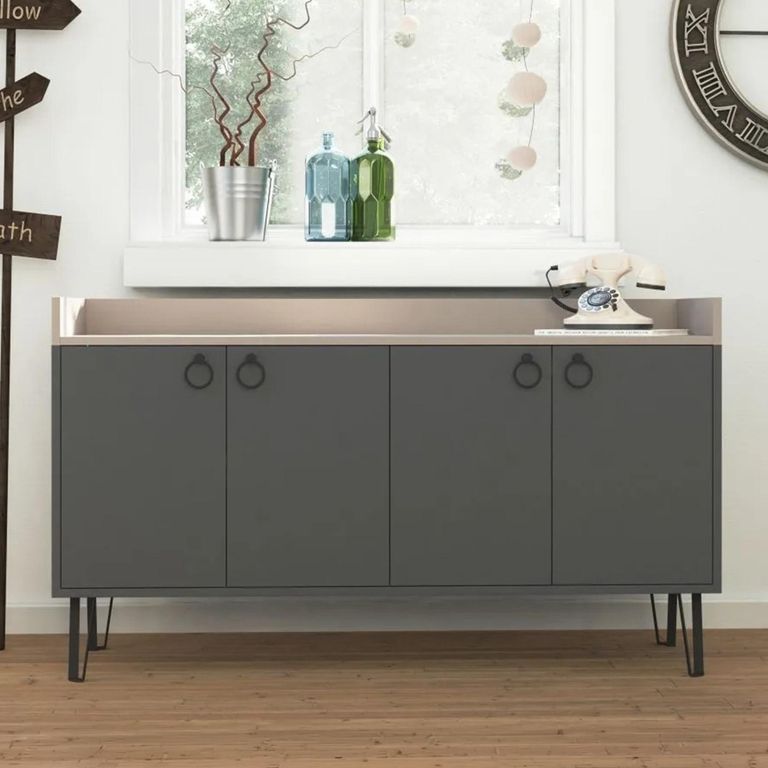 Clearance - Dexter Anthracite and Mocha 4 Door Large Sideboard