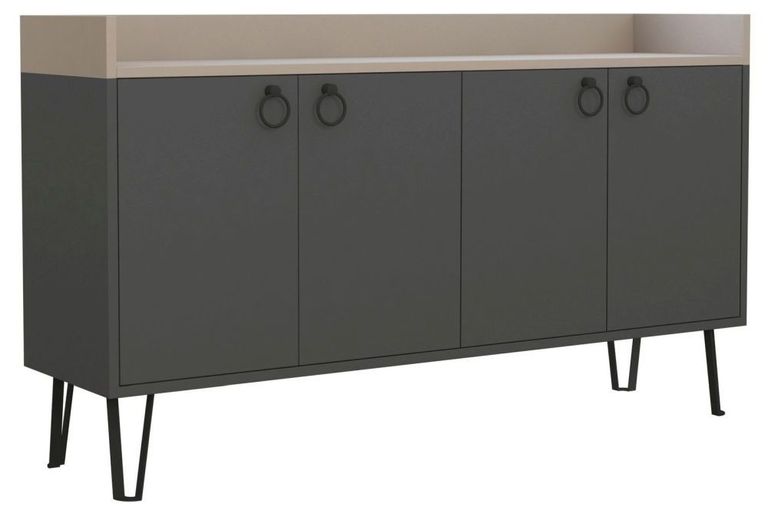 Clearance - Dexter Large Sideboard - 4 Door - Anthracite and Mocha