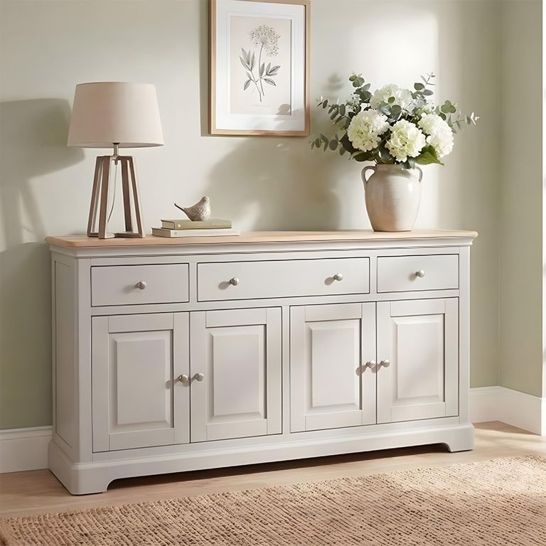 Cromwell Sideboard - 4 Door - 3 Drawer - 162.4cm - Large - Grey Painted