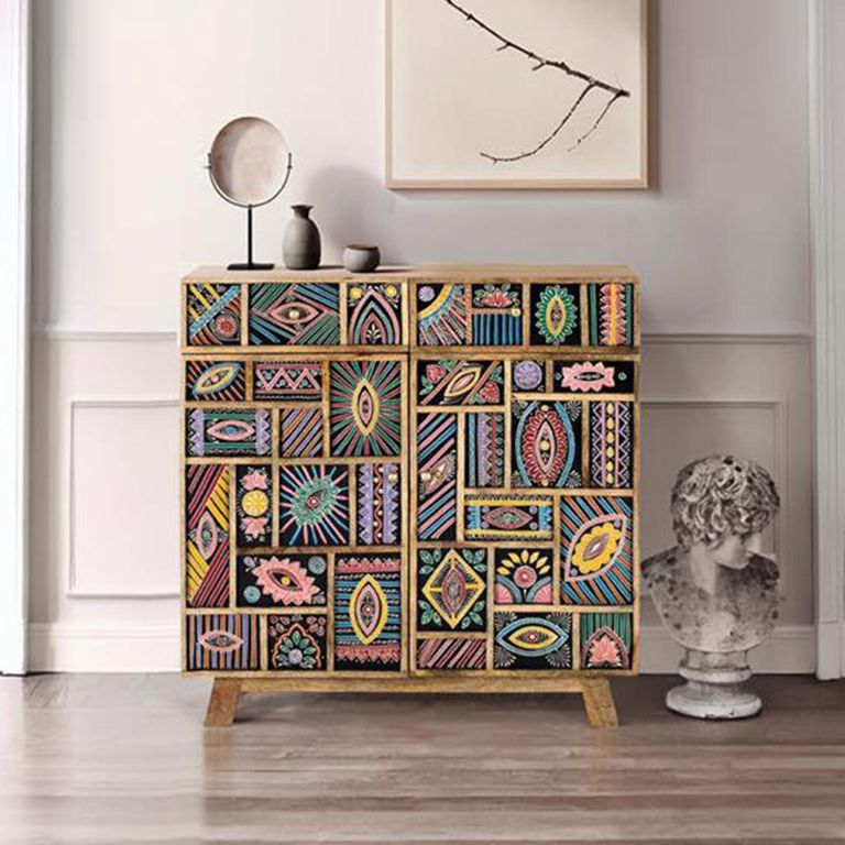 Emelia Sideboard - Mango Wood - Painted - 2 Door - Small - 80cm