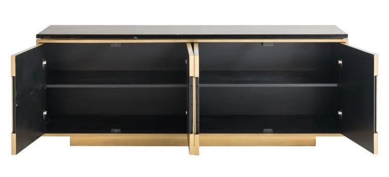 Finsbury Gold and Black Marble Top Extra Large Sideboard - 4 Doors