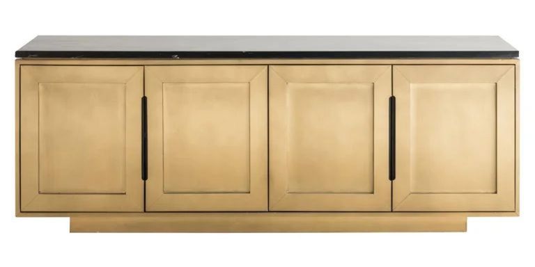 Finsbury Gold and Black Marble Top Extra Large Sideboard - 4 Doors