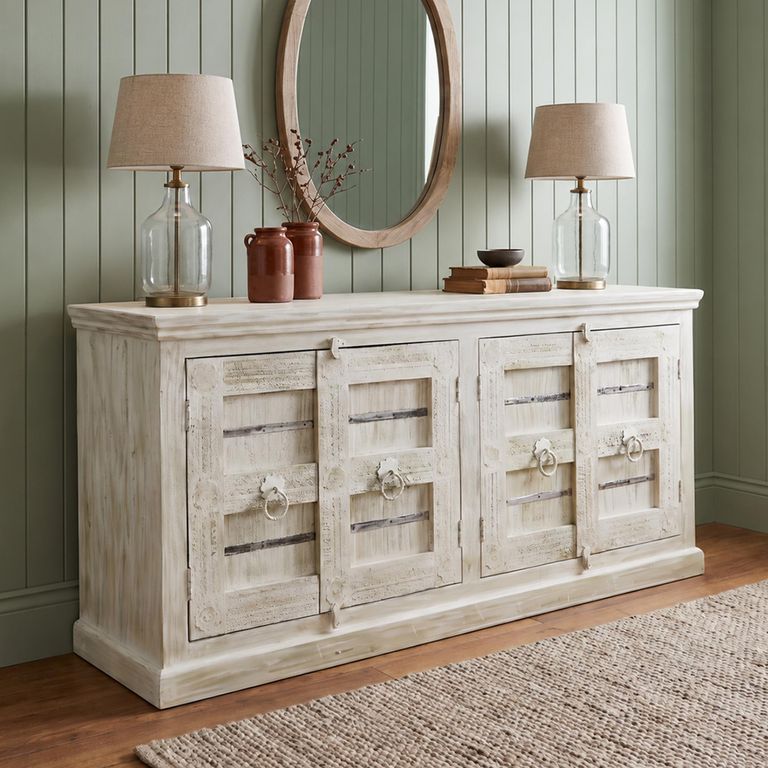 Heritage Sideboard - 4 Door - 200cm - Extra Large - Distressed - Mango Wood