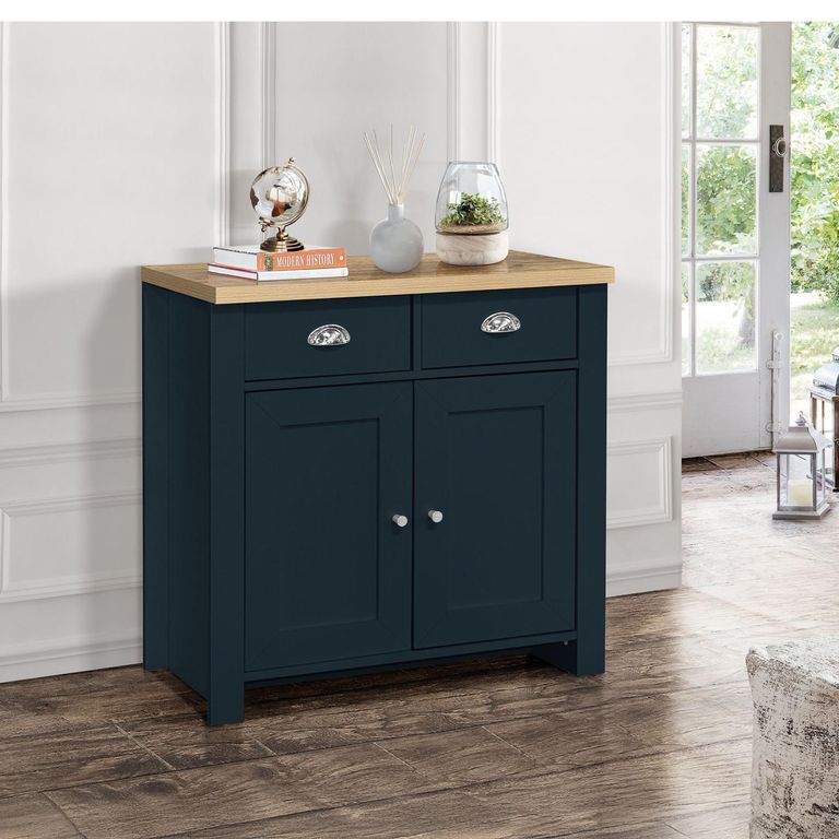 Highgate Small Sideboard - 2 Door - Navy Blue Painted