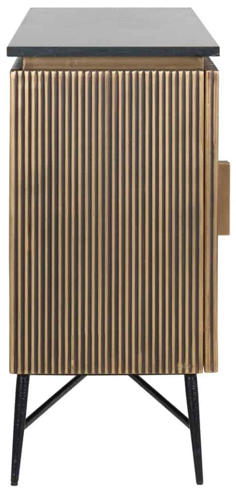 Ironville Brass Ribbed Large 4 Door Sideboard
