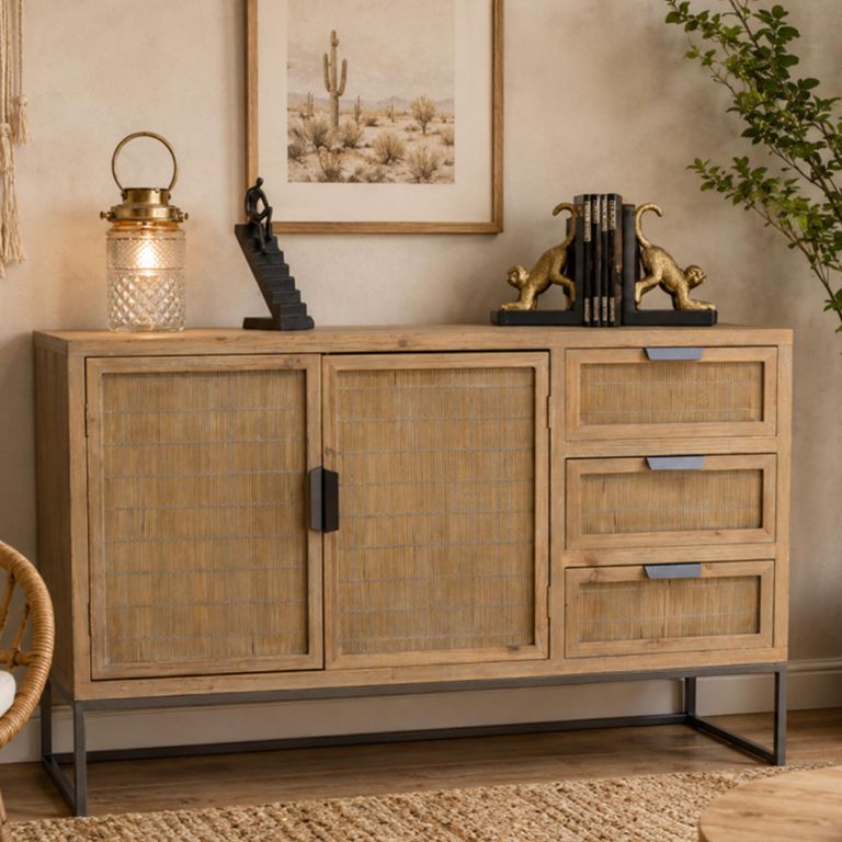 Distressed Rustic 120cm 2 Door Medium Sideboard