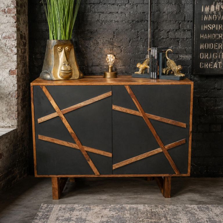 Sheesham Wood 100cm 2 Door Small Sideboard