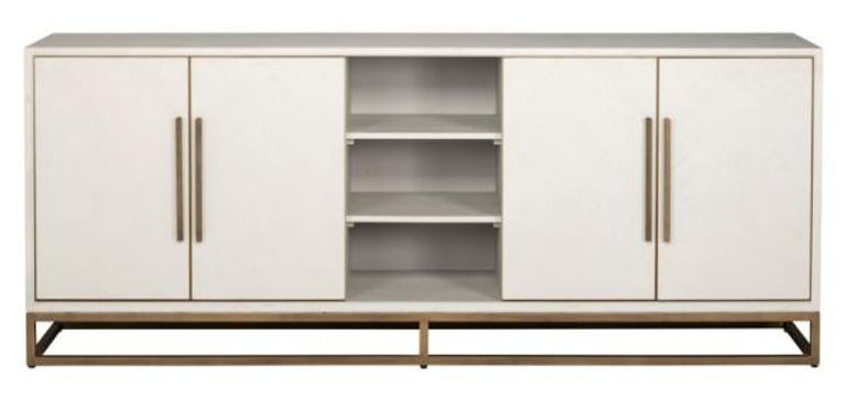 Whitebone Brass 4 Door Sideboard - 225cm