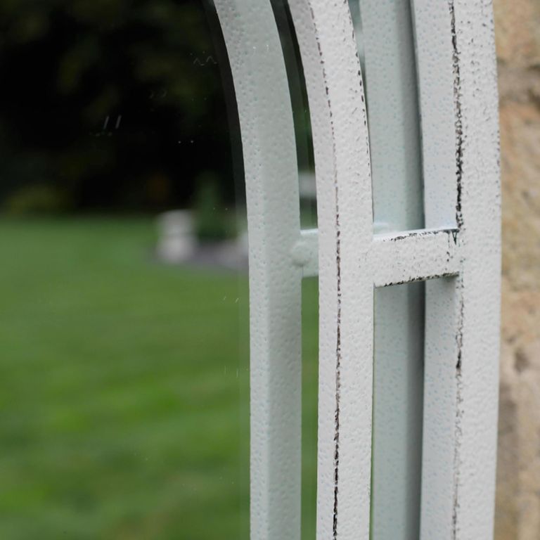 Garden Wall Mirror - Arch - White - Metal - 60cm x 108cm