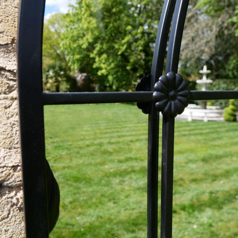 Garden Window Mirror - Arch - Black - Metal - 60cm x 101cm