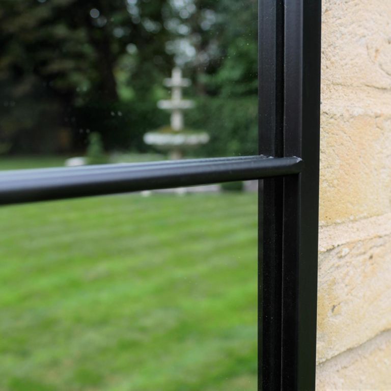 Garden Window Mirror - Black - Metal - 70cm x 100cm