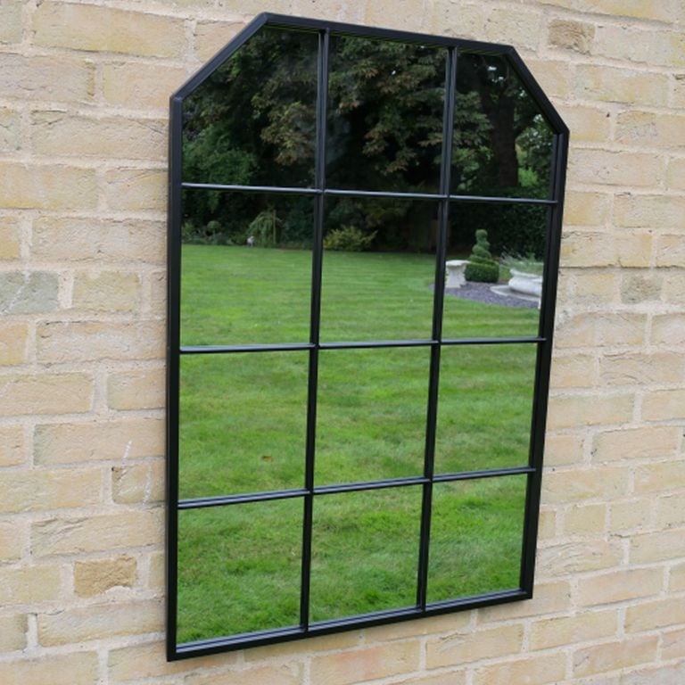 Garden Window Mirror - Black - Metal - 70cm x 100cm