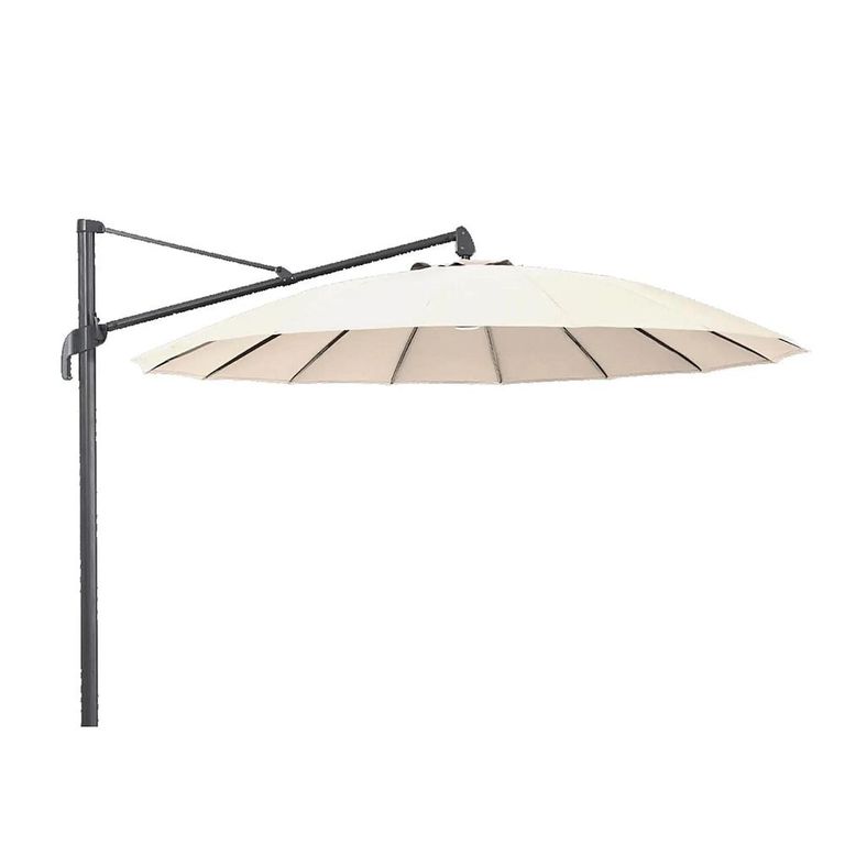 Clearance - Outdoor Cantilever Parasol - 300cm - Round - Aluminium - with Plastic Fillable Base - Ecru - FSS17417