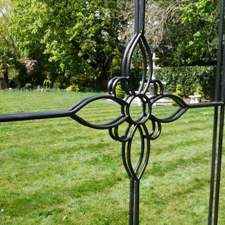 Garden Mirror - Rectangular - Black Metal - Garden