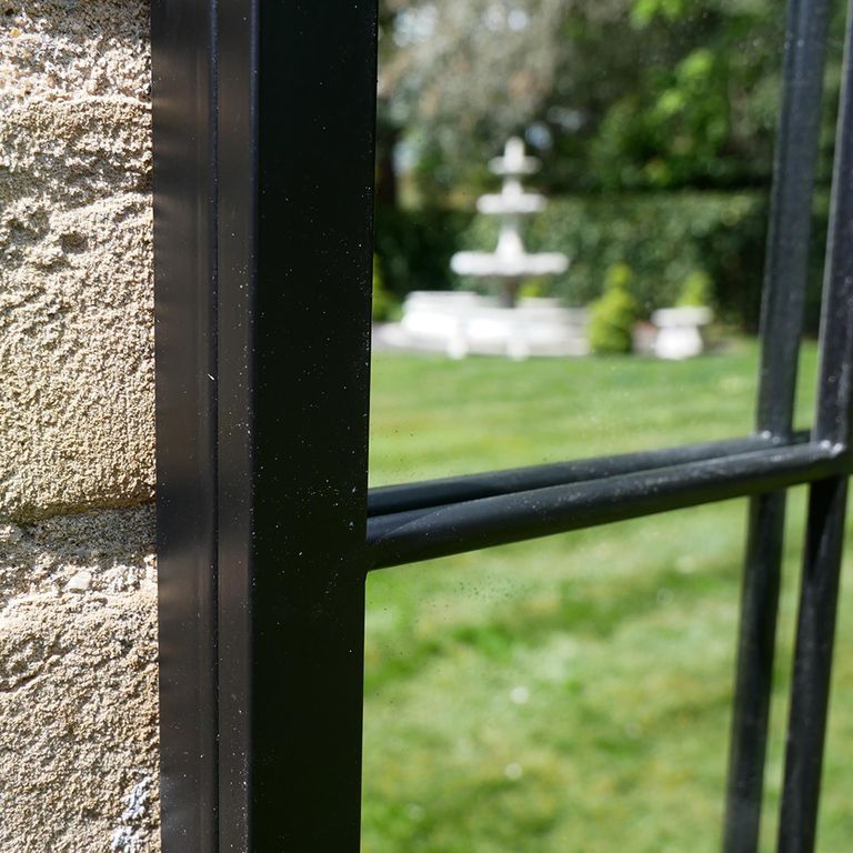 Garden Mirror - Rectangular - Black Metal - Garden