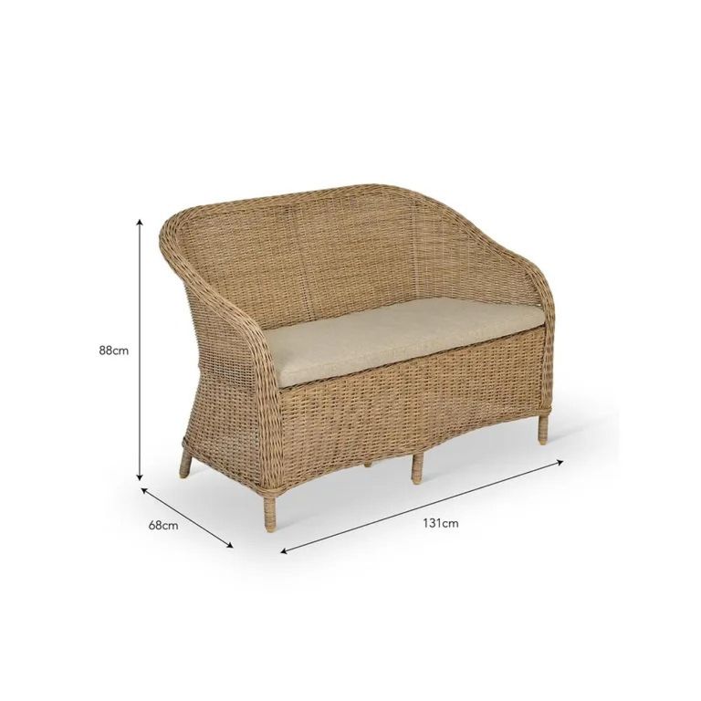 Brayford Outdoor Bench Natural Rattan