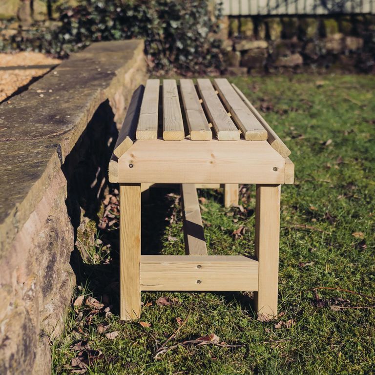 Garden Bench - Backless - Timber Wood