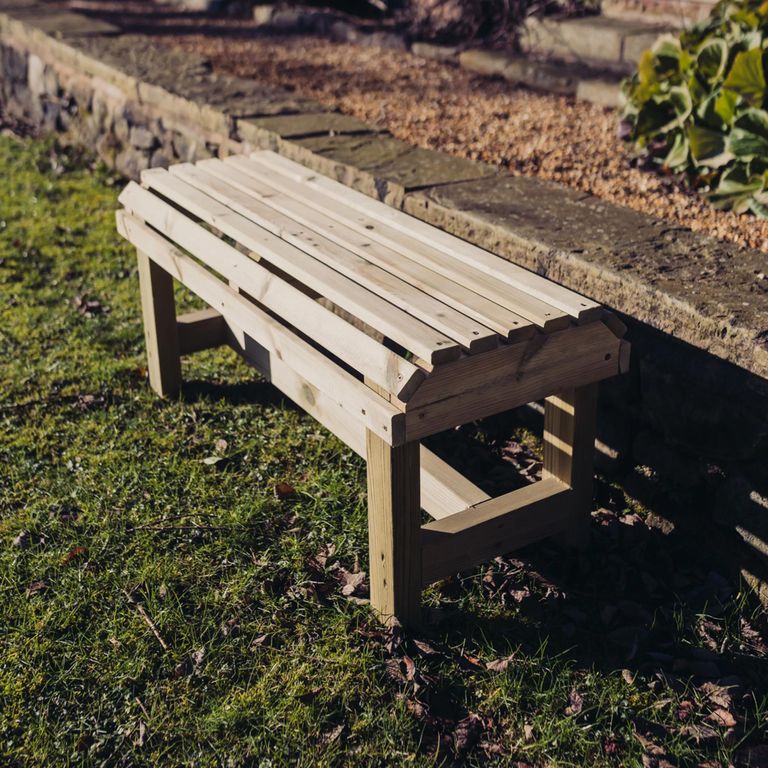 Garden Bench - Backless - Timber Wood
