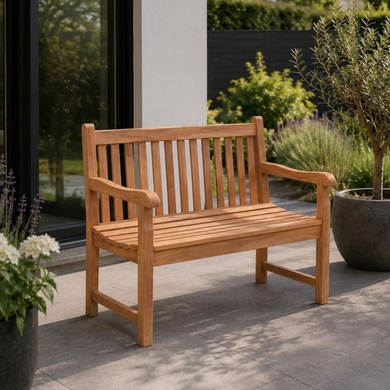 Bison Garden Bench - 120cm - Natural - Teak Wood