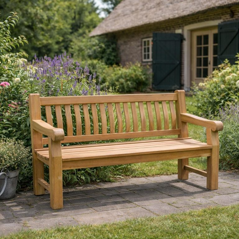 Patrick Garden Bench - 166cm - Natural - Teak Wood