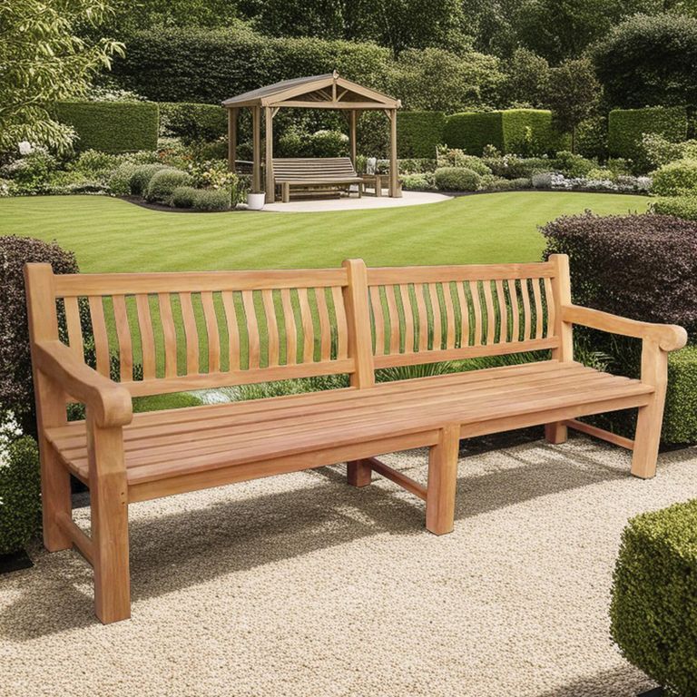 Patrick Garden Bench - 250cm - Natural - Teak Wood