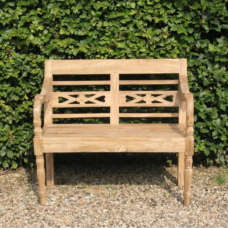 Station Garden Bench - 100cm - Natural - Teak Wood
