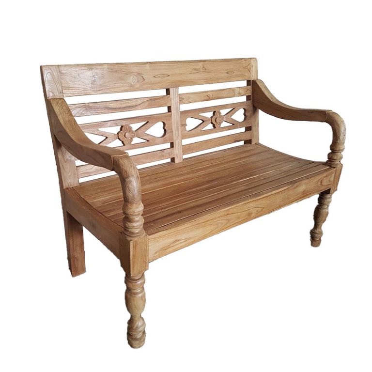 Station Kasar Garden Bench - 120cm - Rustic - Teak Wood