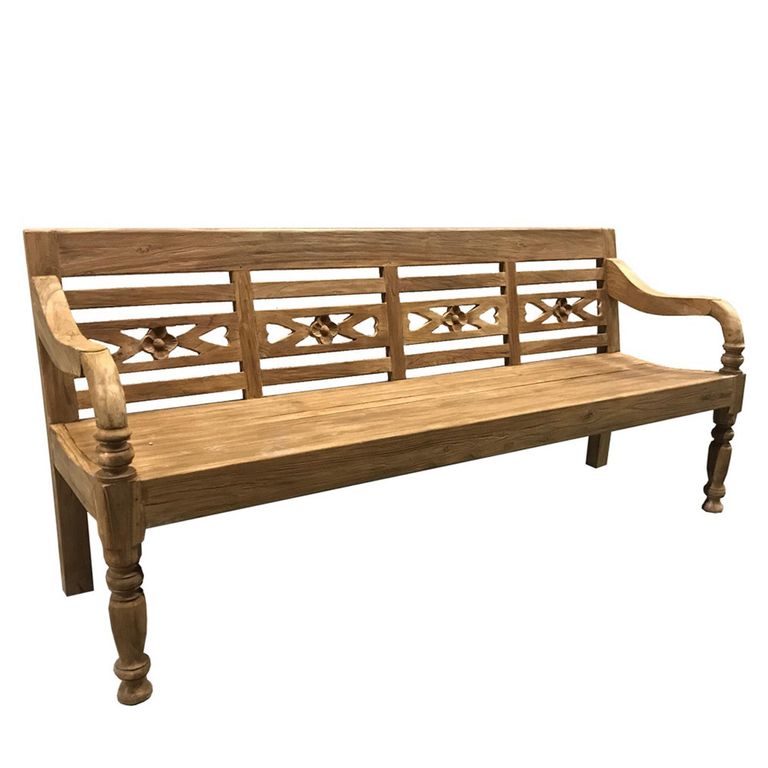 Station Kasar Garden Bench - 200cm - Rustic - Teak Wood
