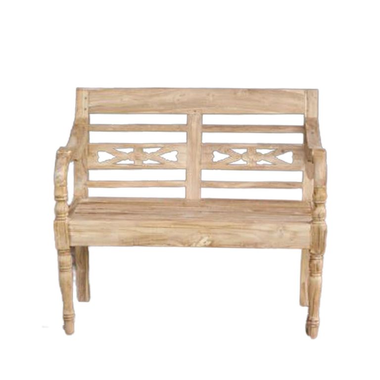 Station Garden Bench - 100cm - Natural - Teak Wood