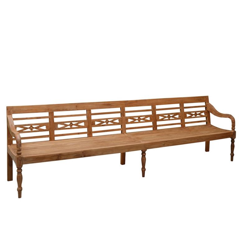 Station Garden Bench - 300cm - Rustic - Teak Wood