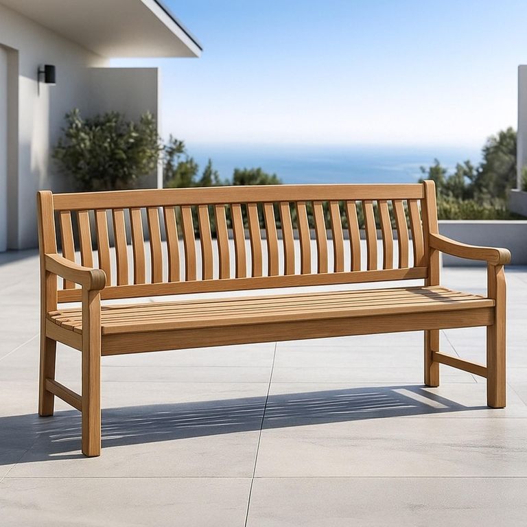 Patrick 5 Garden Bench - 200cm - Natural - Teak Wood